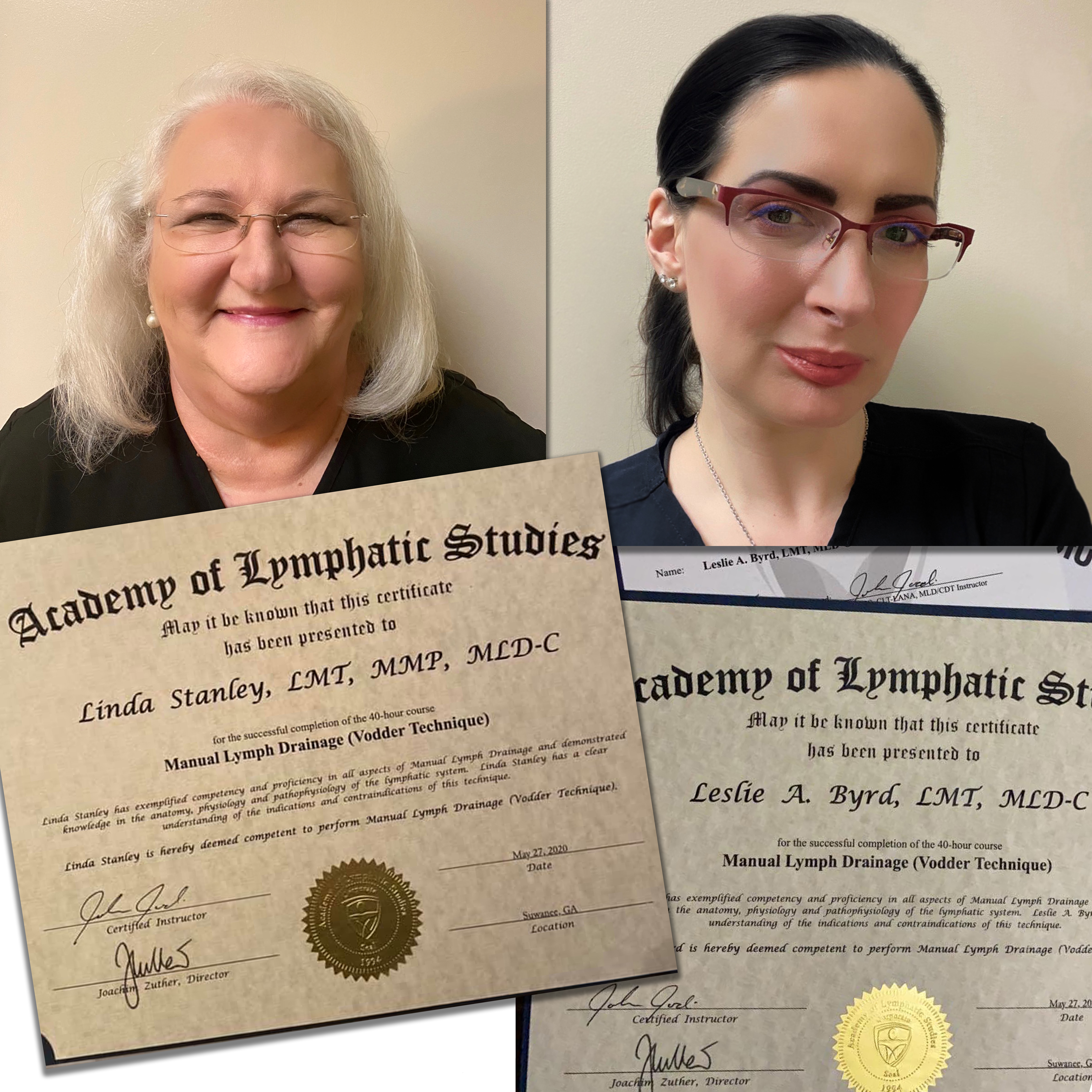 Linda Stanley, LMT, MMP, MLD-C and Leslie Byrd, LMT, MLD-C